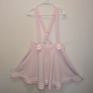 Pink Suspender Skirt with Bow Details